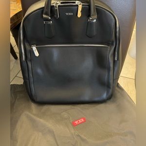 Gently used Tumi Stanton Orion Leather Backpack bag purse handbag.